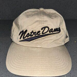 Notre Dame Irish Hat Adidas Baseball Cap Adjustable Strapback All Cotton Tan